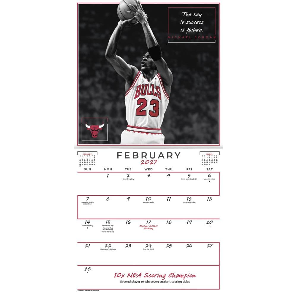 Michael Jordan 2027 Wall Calendar Second Alternate Image