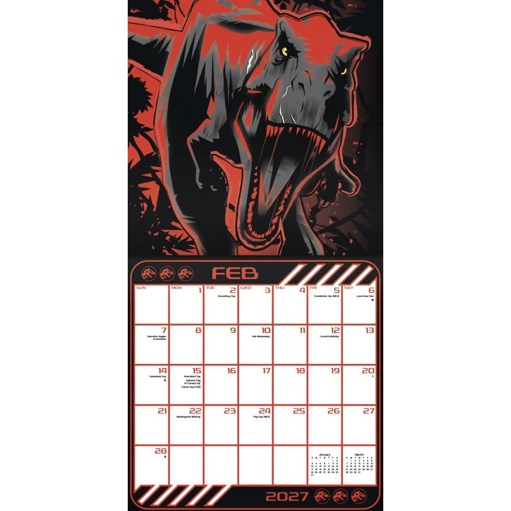 Jurassic World 2027 Wall Calendar Second Alternate Image