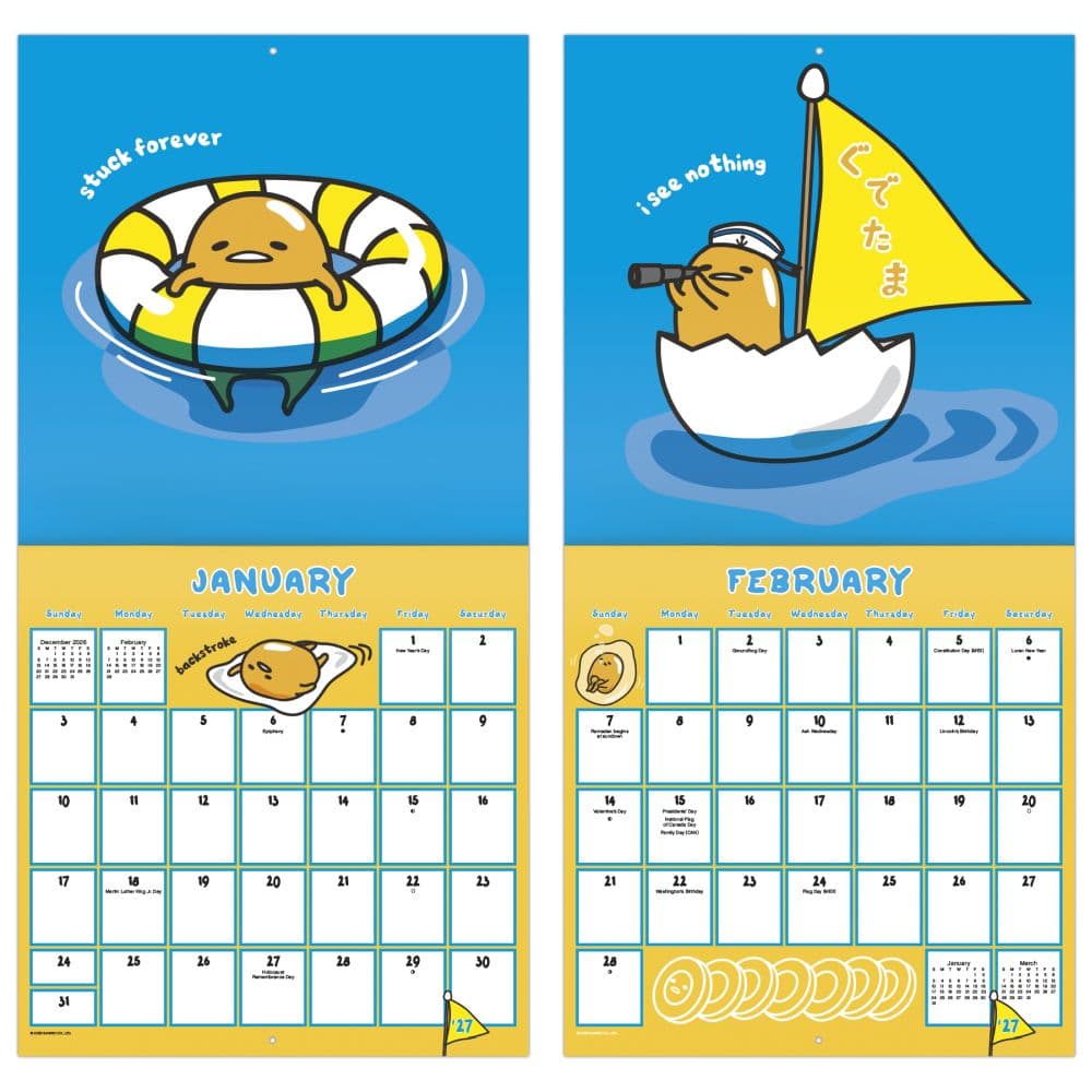 Gudetama 2027 Wall Calendar Fifth Alternate Image