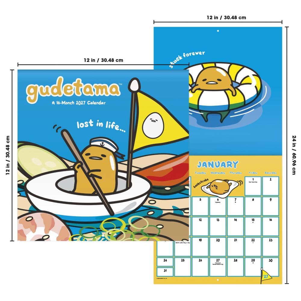 Gudetama 2027 Wall Calendar Sixth Alternate Image