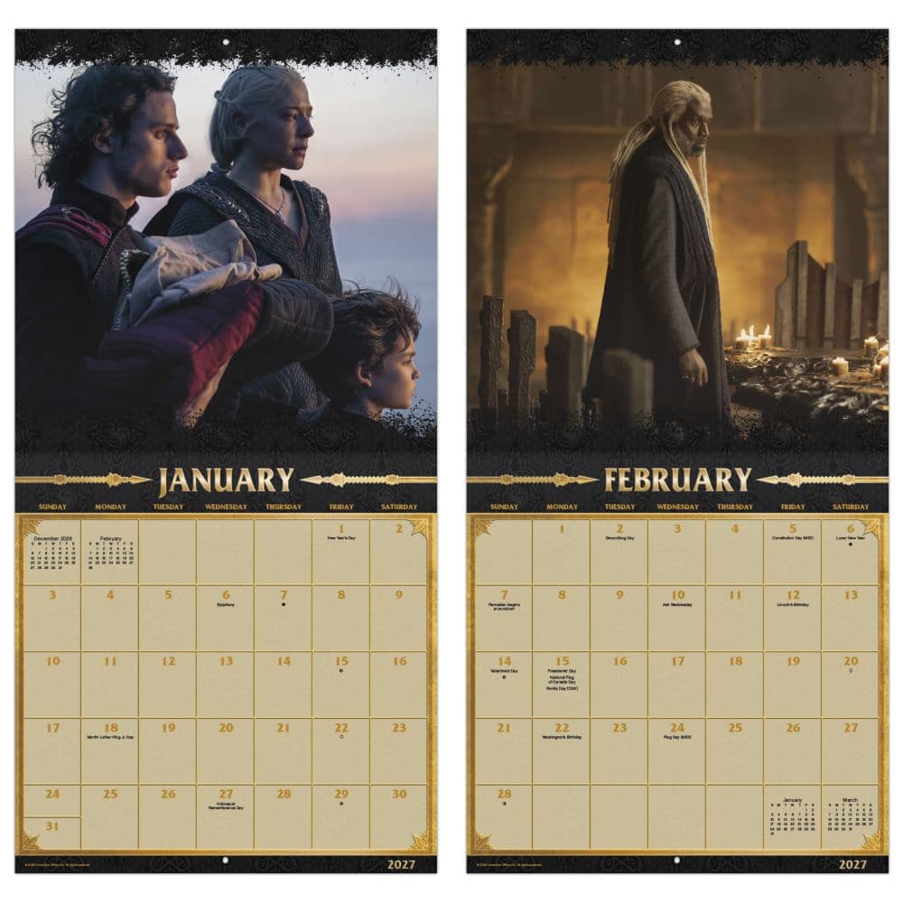 Game of Thrones House of the Dragon 2027 Wall Calendar Fifth Alternate Image