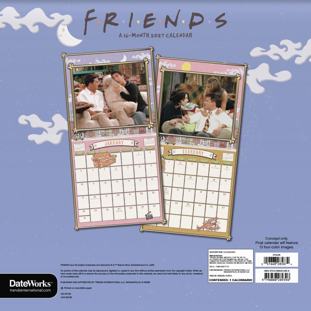 Friends 2027 Wall Calendar Third Alternate Image