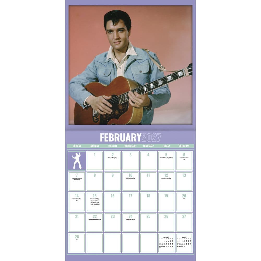 Elvis Presley 2027 Wall Calendar Second Alternate Image
