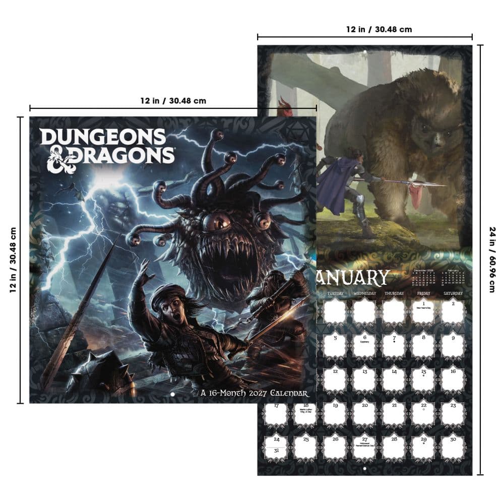 Dungeons and Dragons Classic 2027 Wall Calendar Sixth Alternate Image