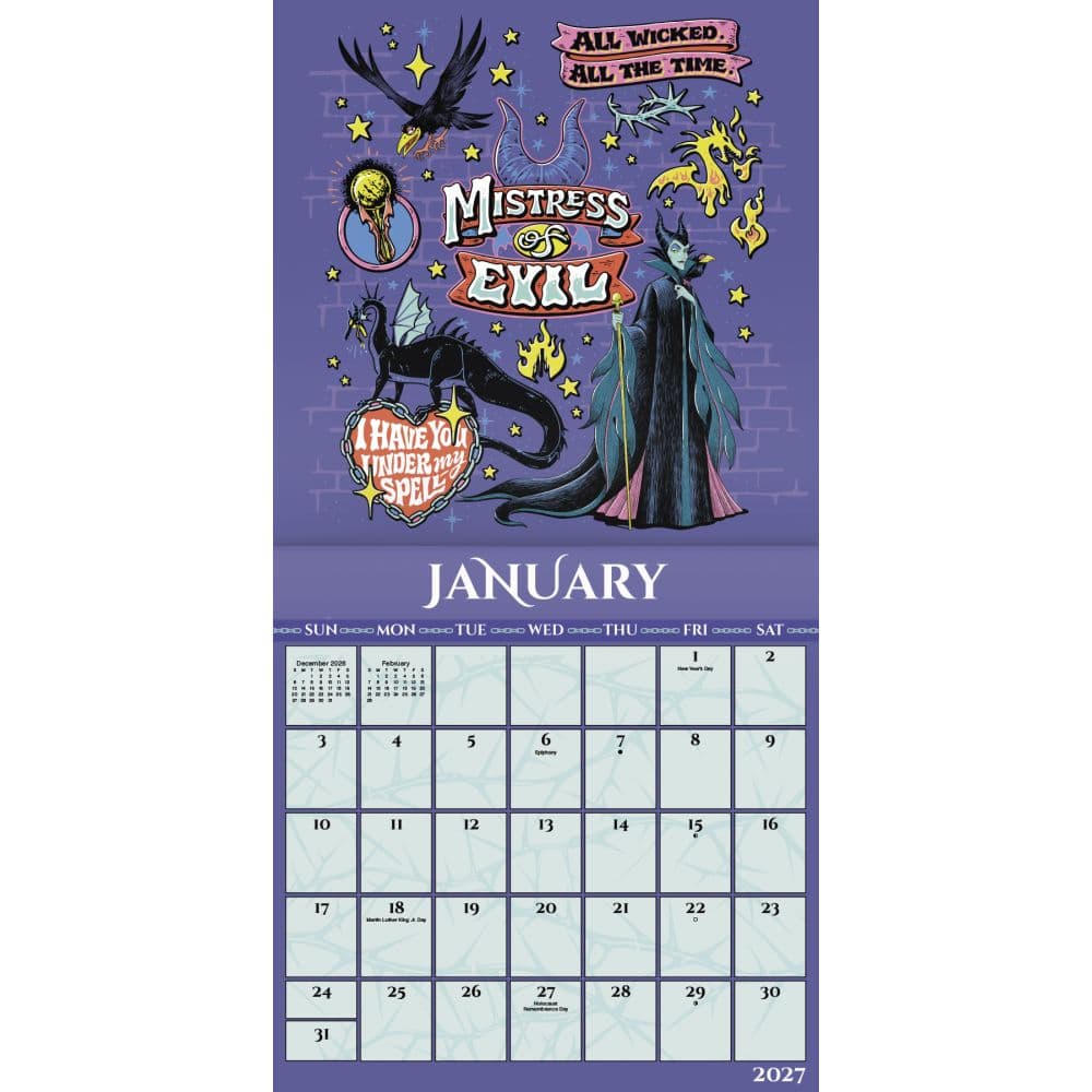 Disney Villains 2027 Wall Calendar First Alternate Image