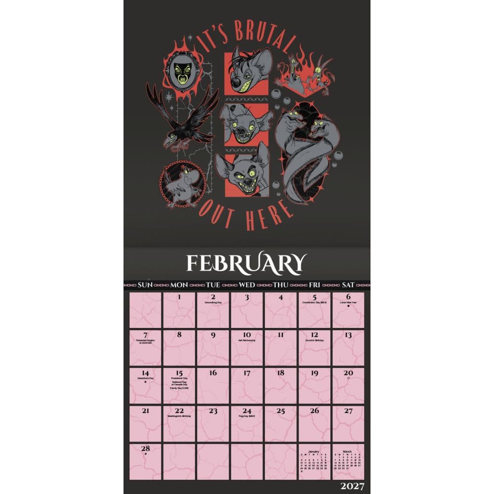 Disney Villains 2027 Wall Calendar Second Alternate Image