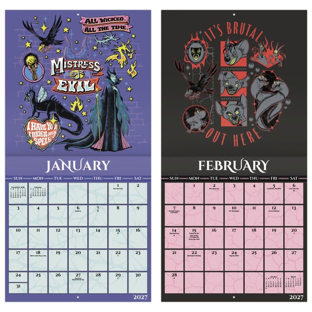 Disney Villains 2027 Wall Calendar Fifth Alternate Image