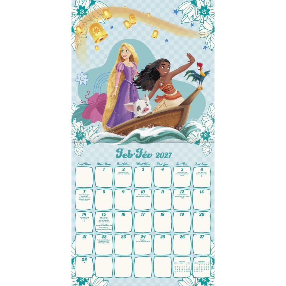 Disney Princess Bilingual French 2027 Wall Calendar Second Alternate Image