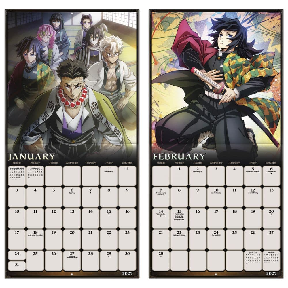 Demon Slayer Kimetsu no Yaiba 2027 Wall Calendar Fifth Alternate Image