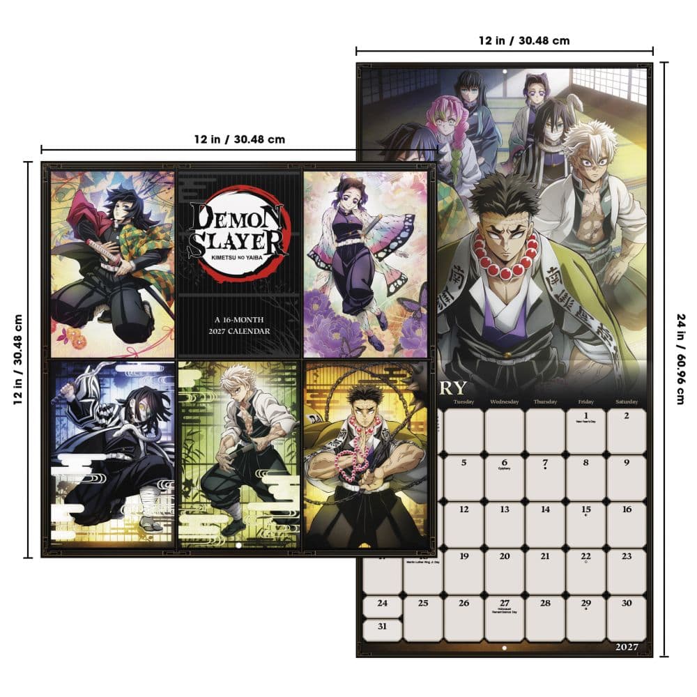 Demon Slayer Kimetsu no Yaiba 2027 Wall Calendar Sixth Alternate Image