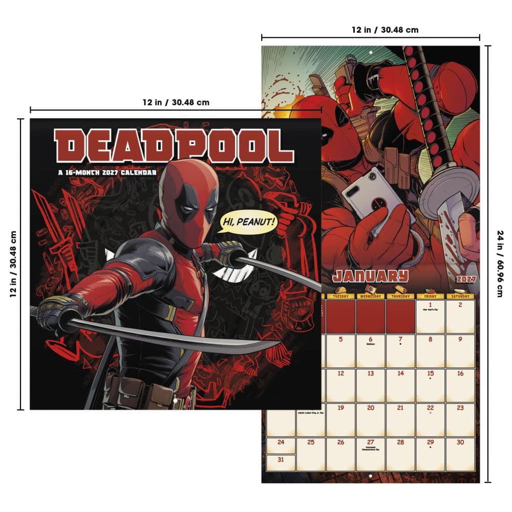Deadpool 2027 Wall Calendar Sixth Alternate Image