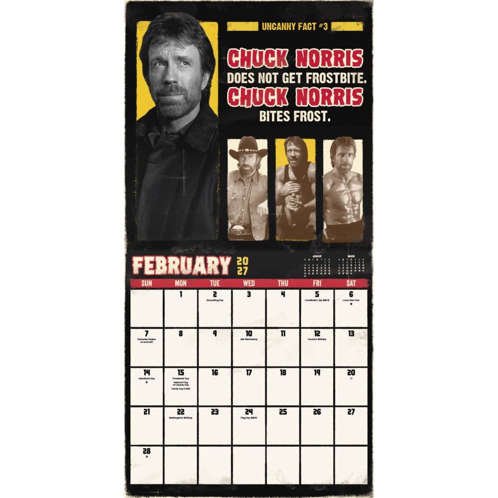 Chuck Norris 2027 Wall Calendar Second Alternate Image