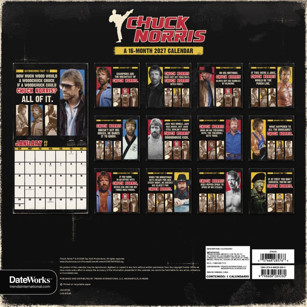 Chuck Norris 2027 Wall Calendar Third Alternate Image