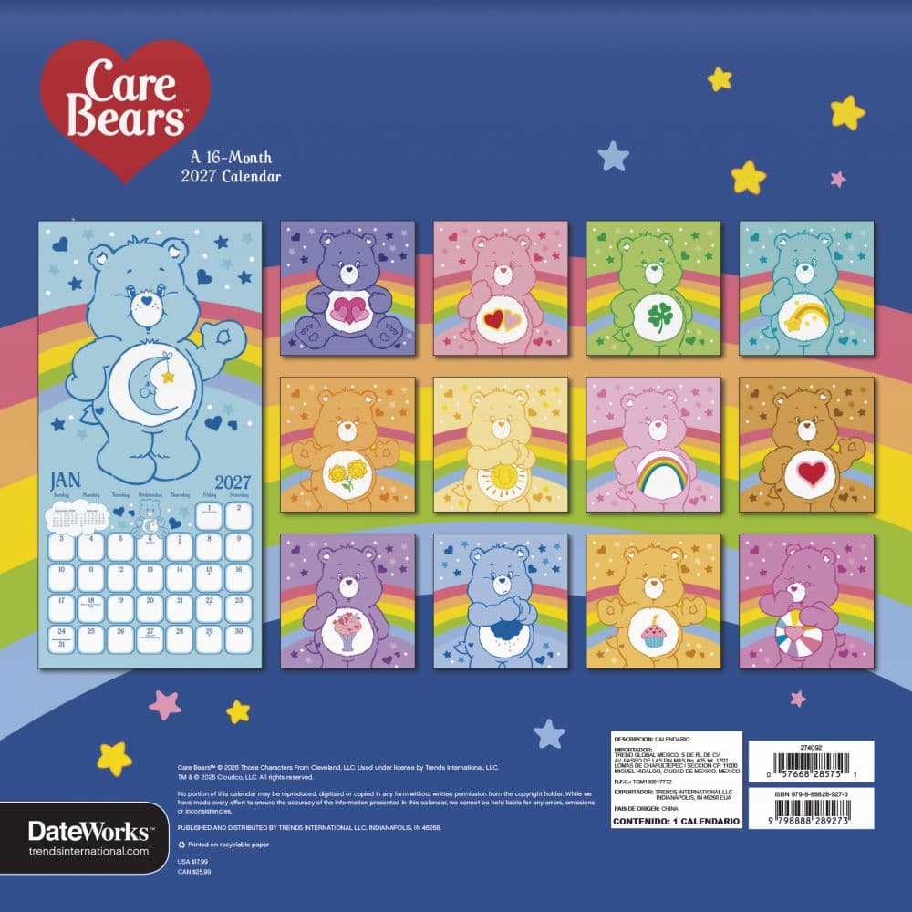 Care Bears 2027 Wall Calendar Third Alternate Image