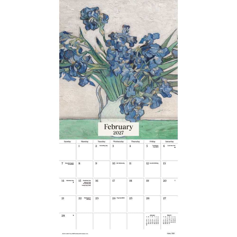 Van Gogh 2027 Wall Calendar Second Alternate Image