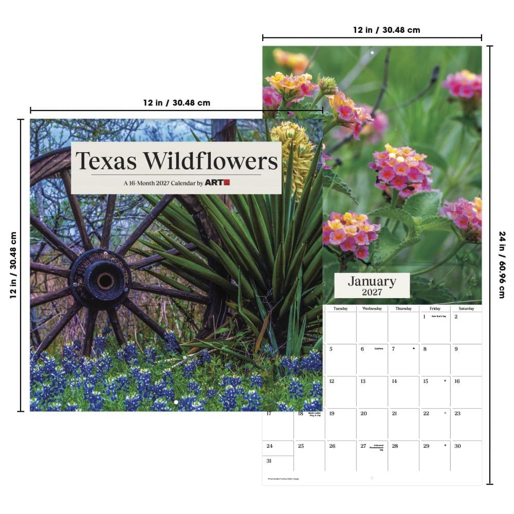 Texas Wildflowers 2027 Wall Calendar Sixth Alternate Image