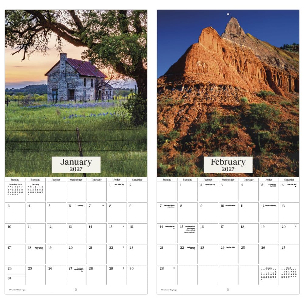 Texas 2027 Wall Calendar Fifth Alternate Image