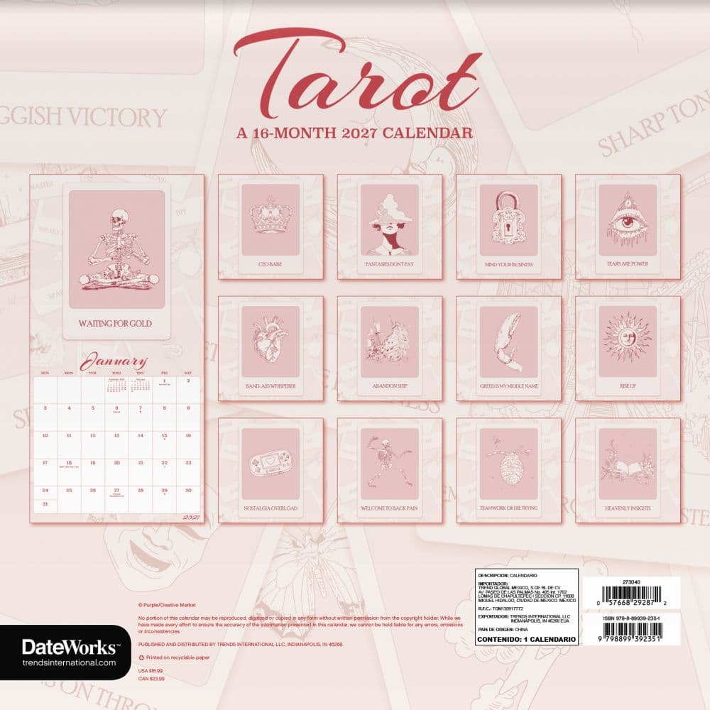 Tarot 2027 Wall Calendar Third Alternate Image
