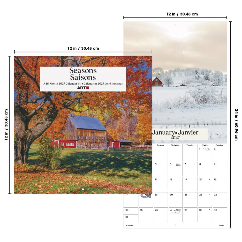 Seasons Bilingual French 2027 Wall Calendar Sixth Alternate Image