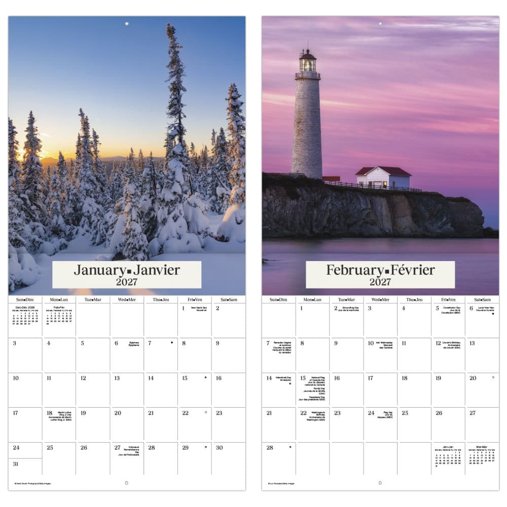 Quebec Bilingual French 2027 Wall Calendar Fifth Alternate Image