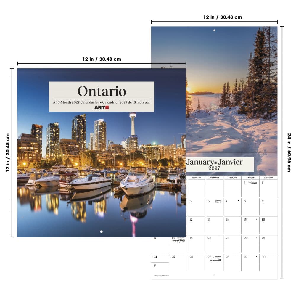 Ontario Bilingual French 2027 Wall Calendar Sixth Alternate Image