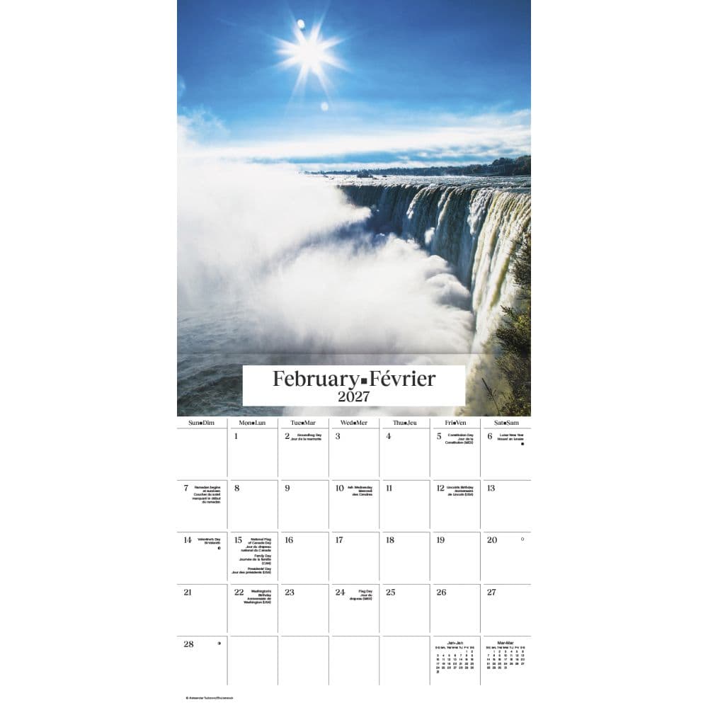 Niagara Falls Bilingual French 2027 Wall Calendar Second Alternate Image