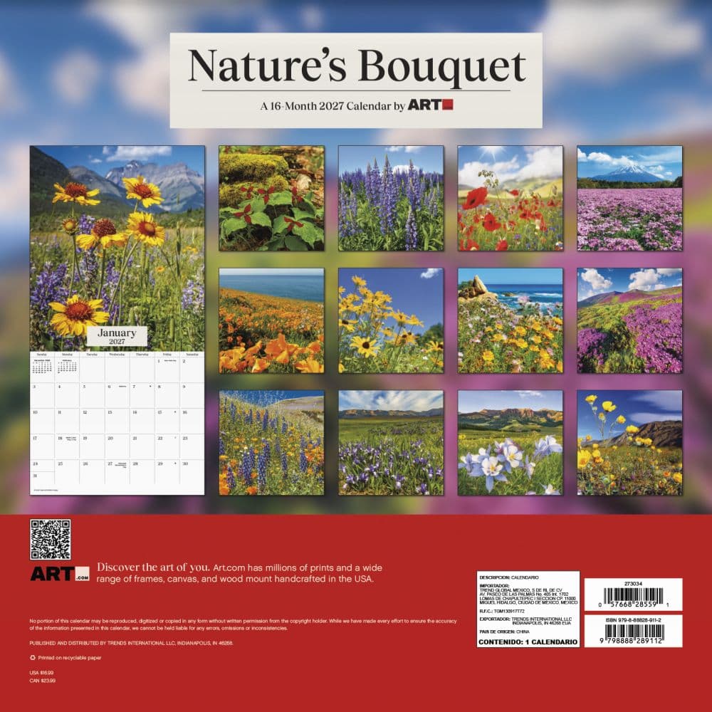Natures Bouquet 2027 Wall Calendar Third Alternate Image