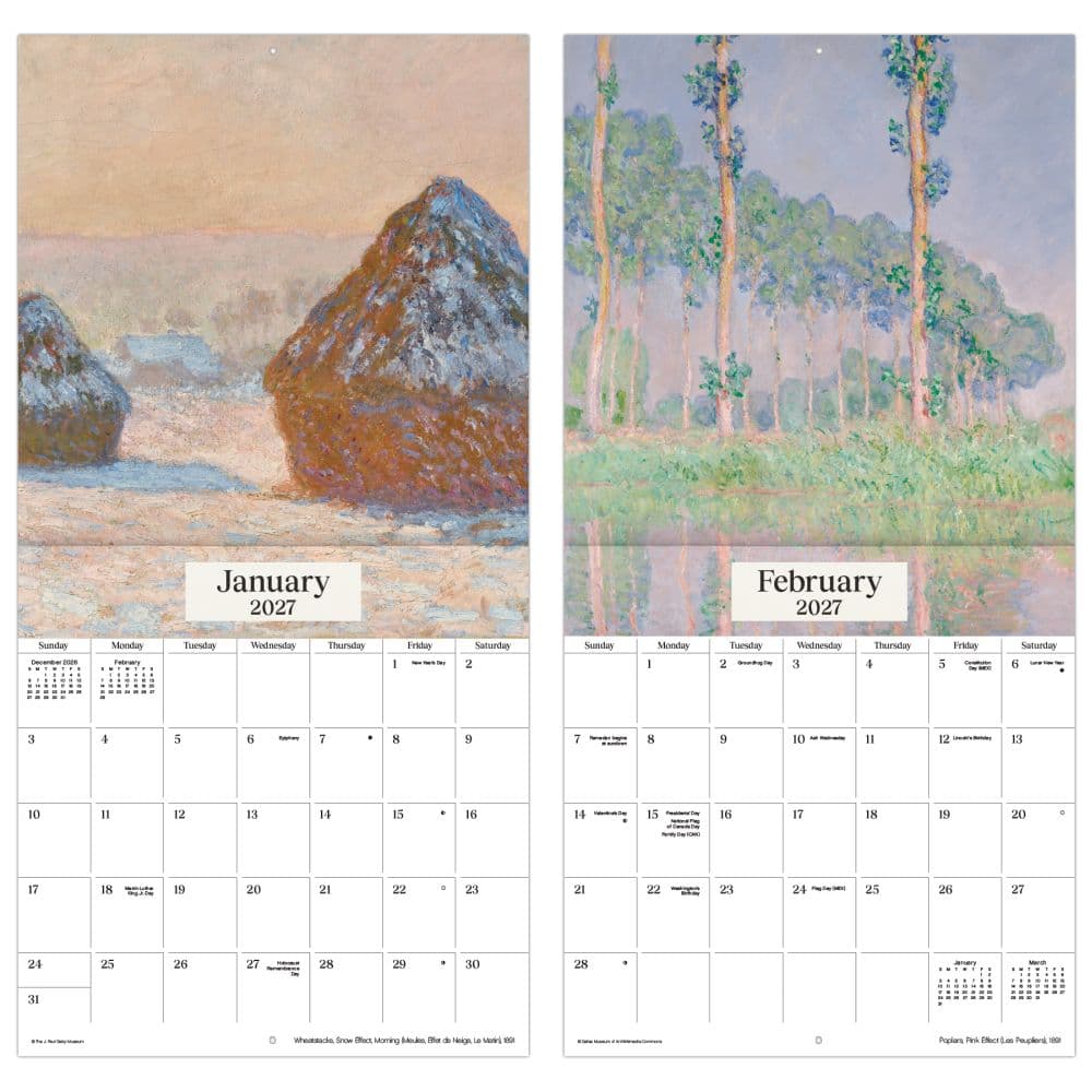Monet 2027 Wall Calendar Fifth Alternate Image