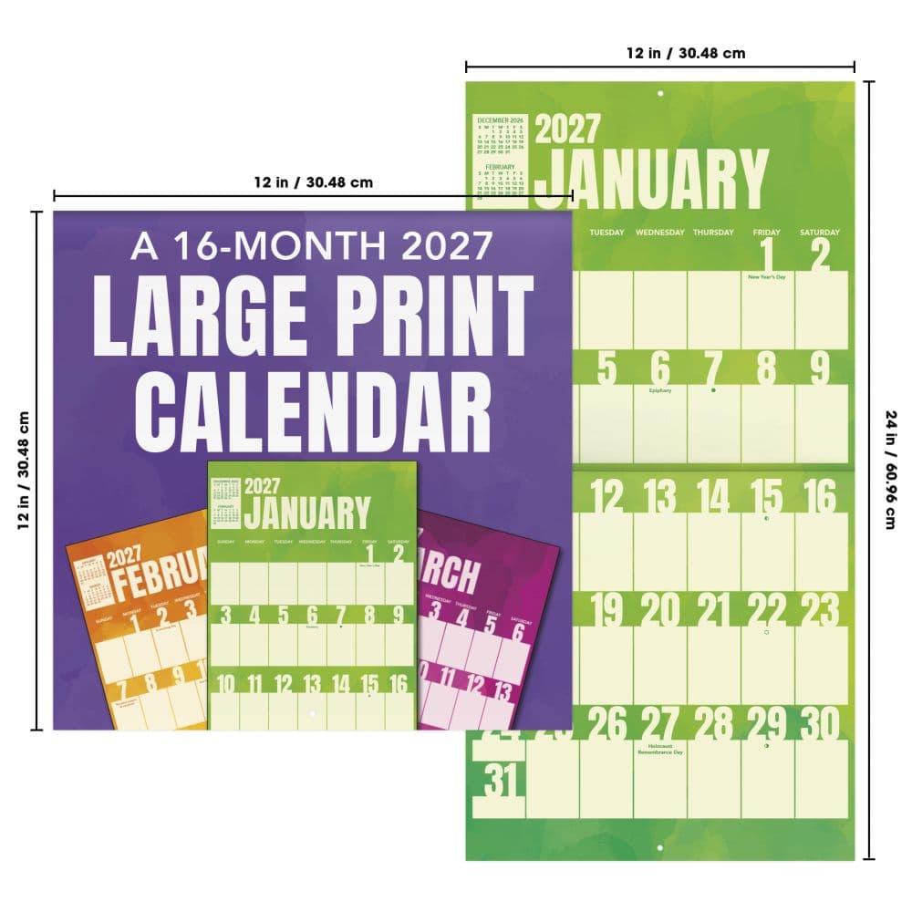 Large Print 2027 Wall Calendar Sixth Alternate Image