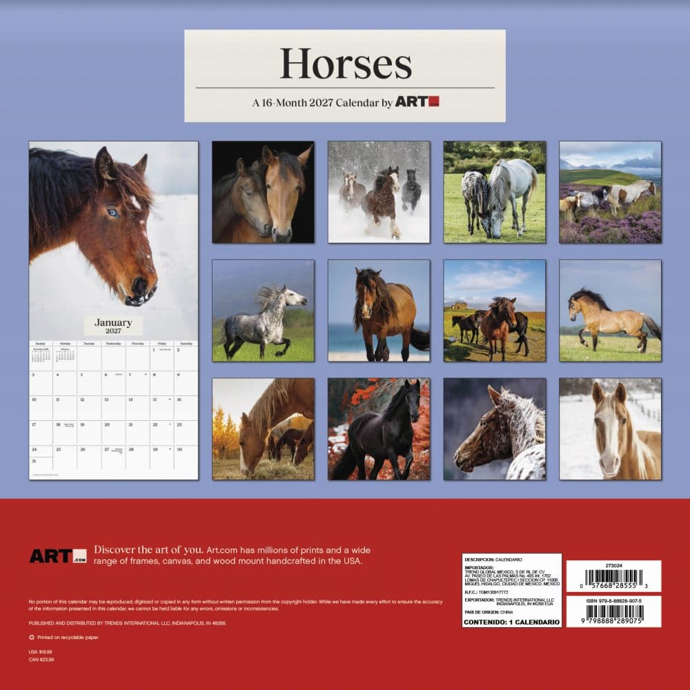 Horses 2027 Wall Calendar Third Alternate Image