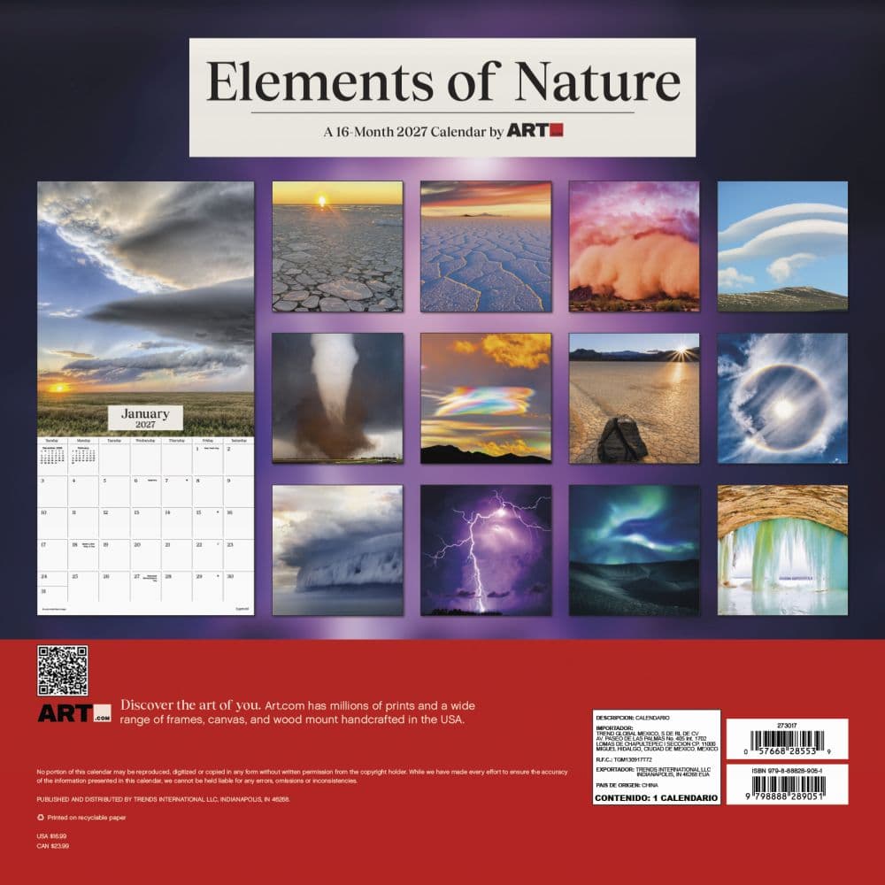Elements of Nature 2027 Wall Calendar Third Alternate Image