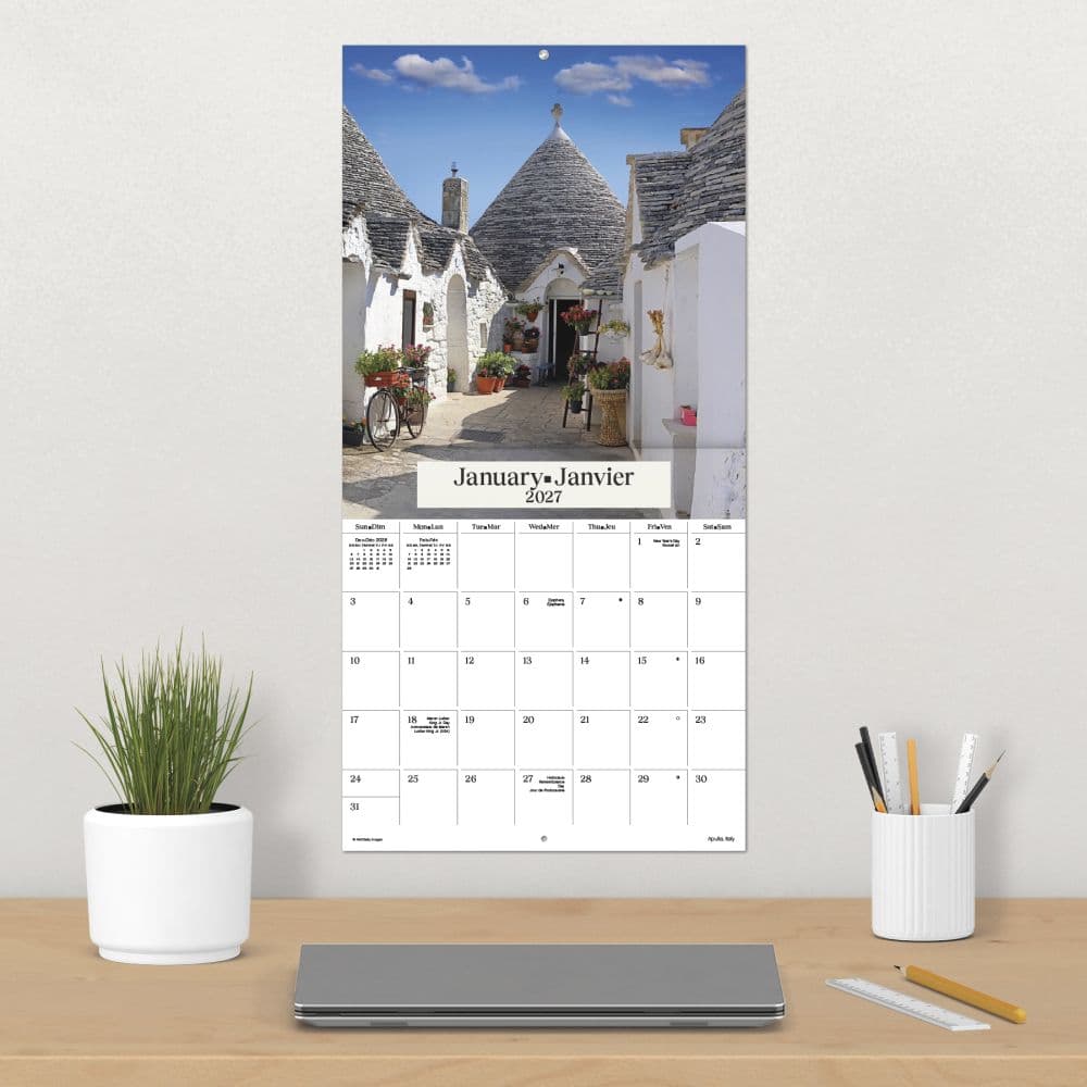 Exotic Destinations Bilingual French 2027 Wall Calendar Fourth Alternate Image