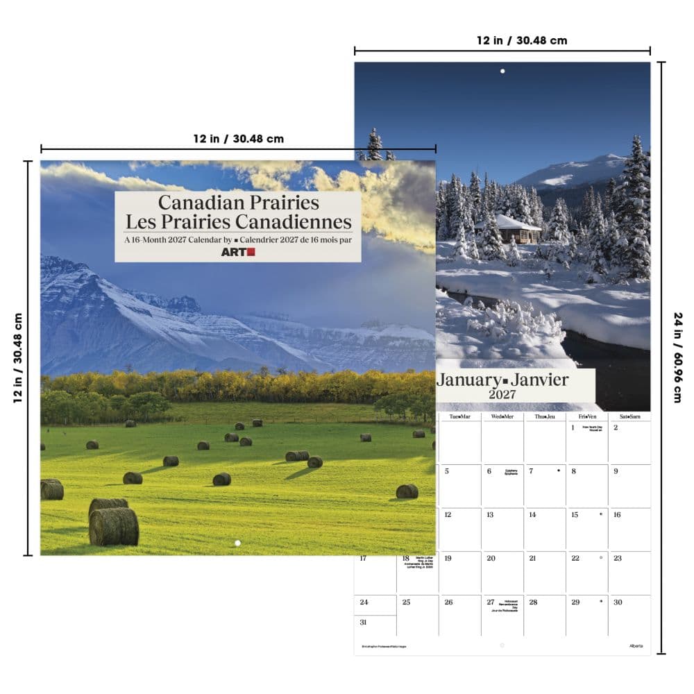 Canadian Prairies Bilingual French 2027 Wall Calendar Sixth Alternate Image