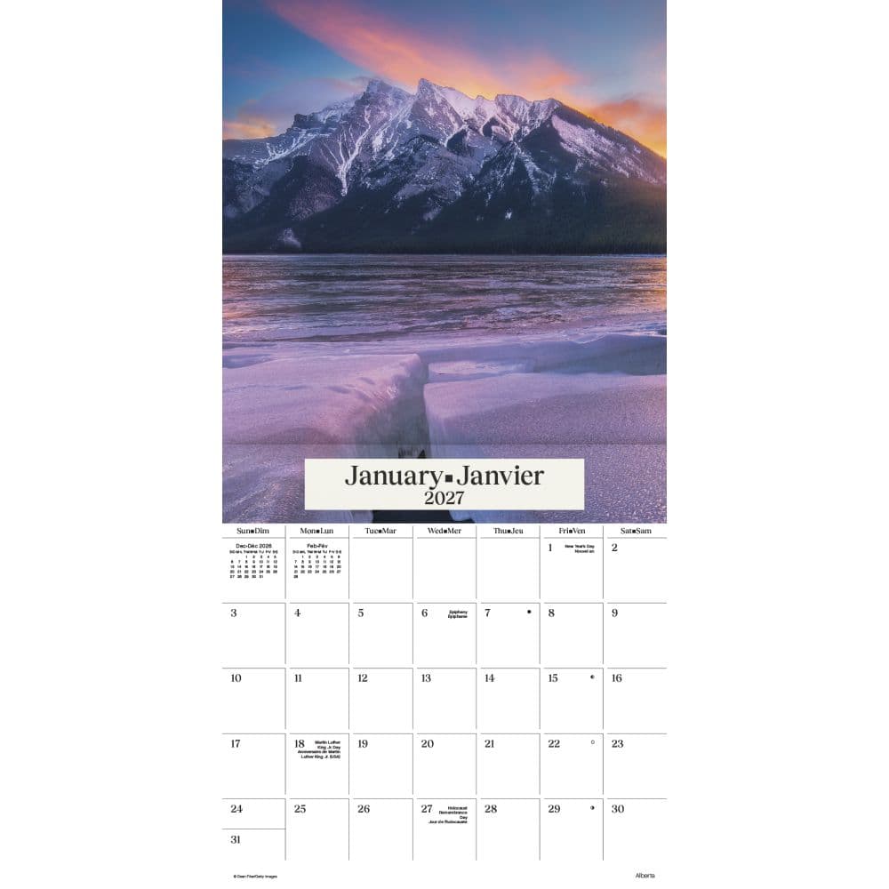 Canadian Landscapes Bilingual French 2027 Wall Calendar First Alternate Image