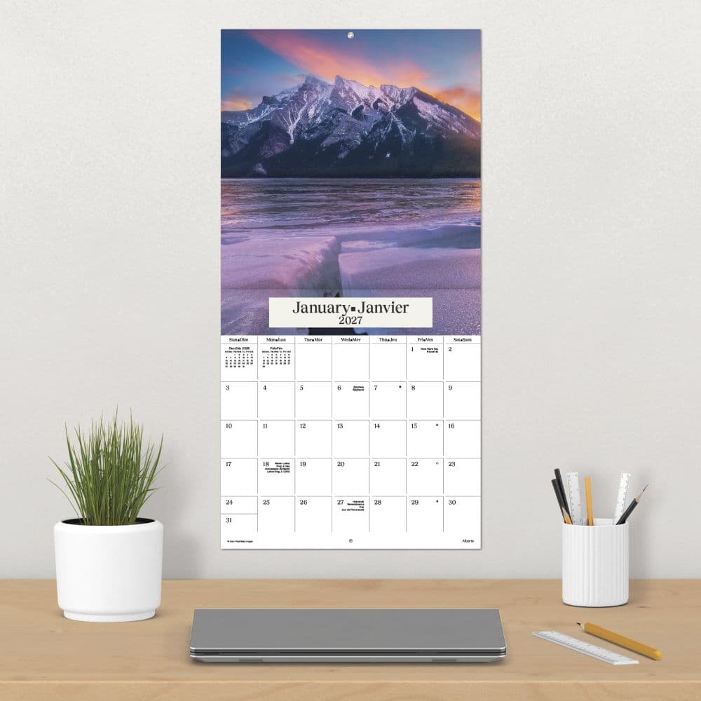 Canadian Landscapes Bilingual French 2027 Wall Calendar Fourth Alternate Image