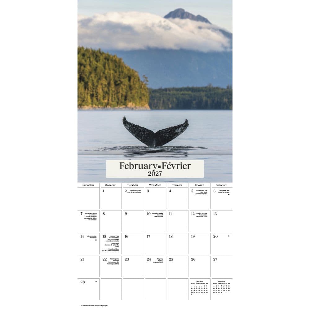 British Columbia Bilingual French 2027 Wall Calendar Second Alternate Image