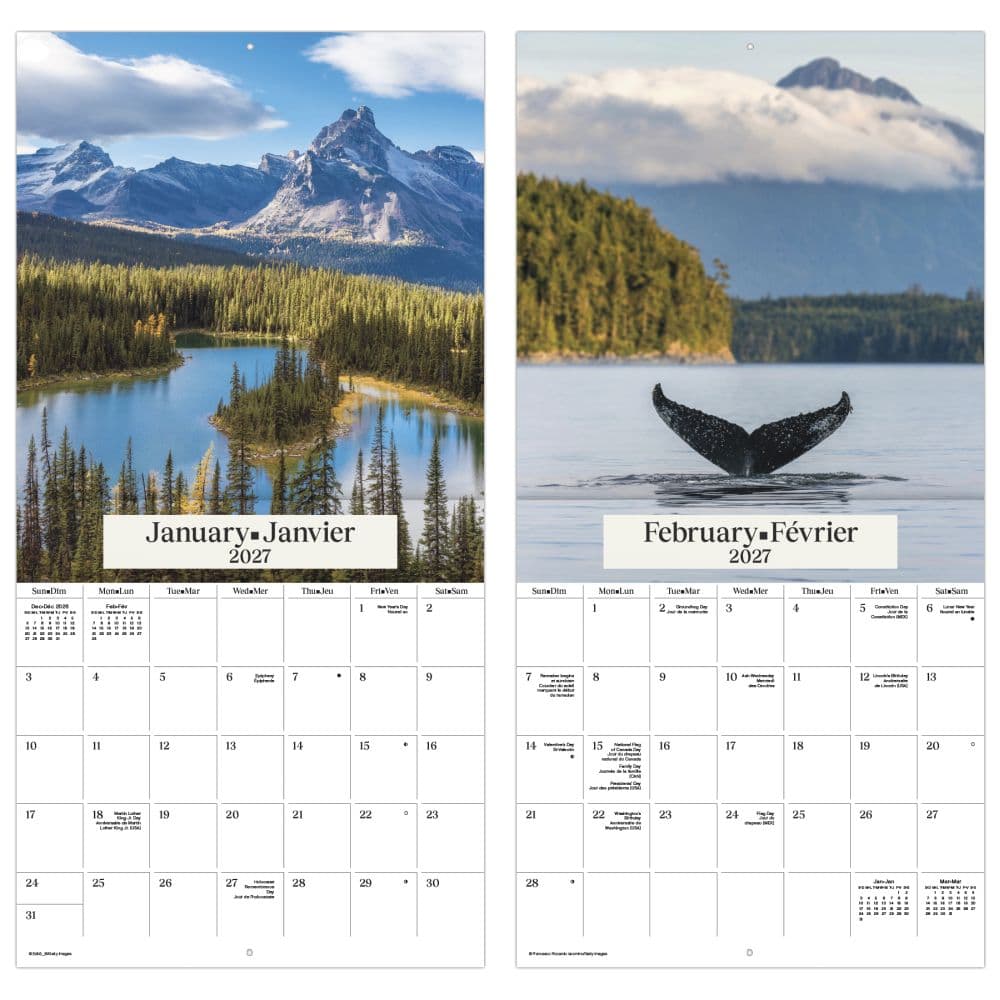 British Columbia Bilingual French 2027 Wall Calendar Fifth Alternate Image