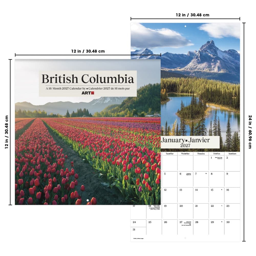 British Columbia Bilingual French 2027 Wall Calendar Sixth Alternate Image