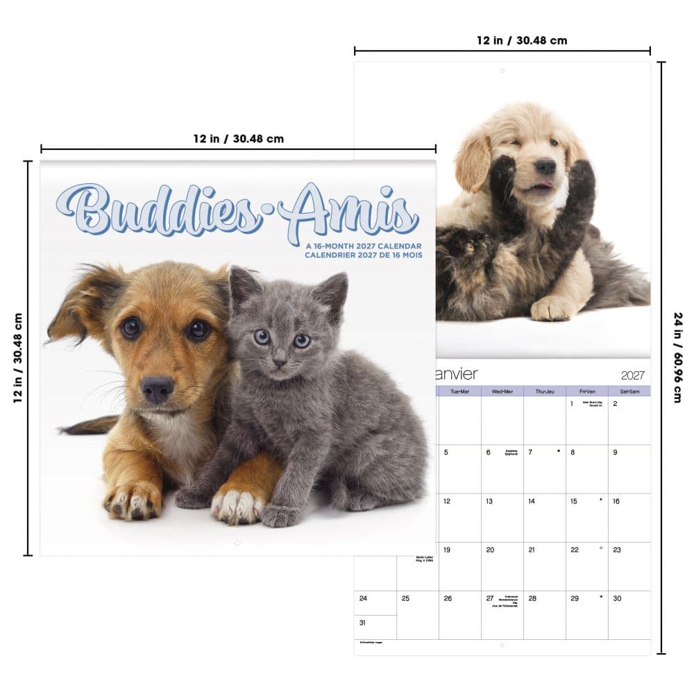 Buddies Bilingual French 2027 Wall Calendar Sixth Alternate Image