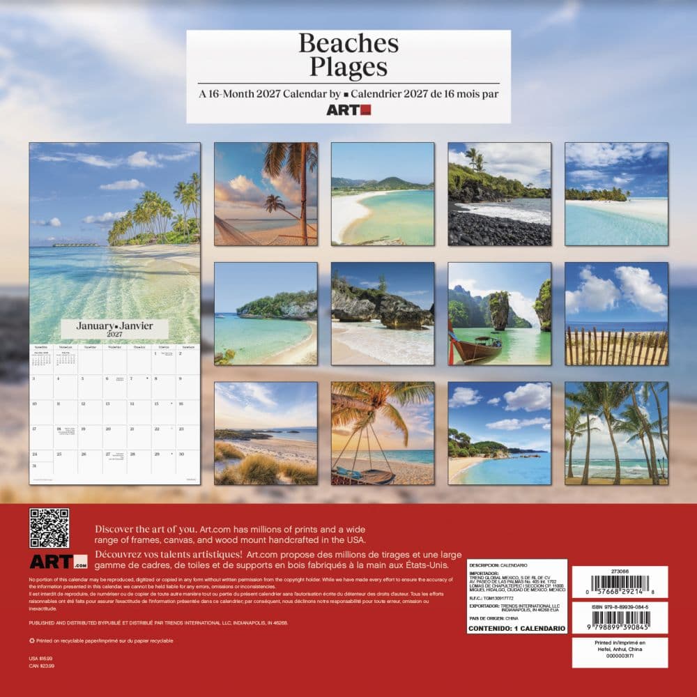 Animal Babies Bilingual French 2027 Wall Calendar Third Alternate Image