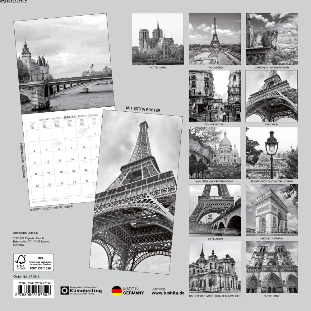 Paris Retro 2027 Wall Calendar First Alternate Image