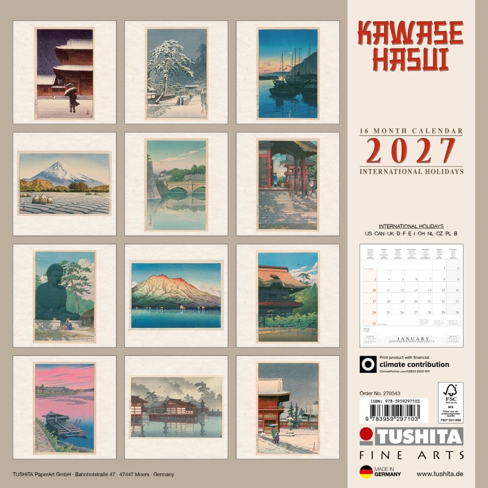 Kawase Hasui 2027 Wall Calendar First Alternate Image