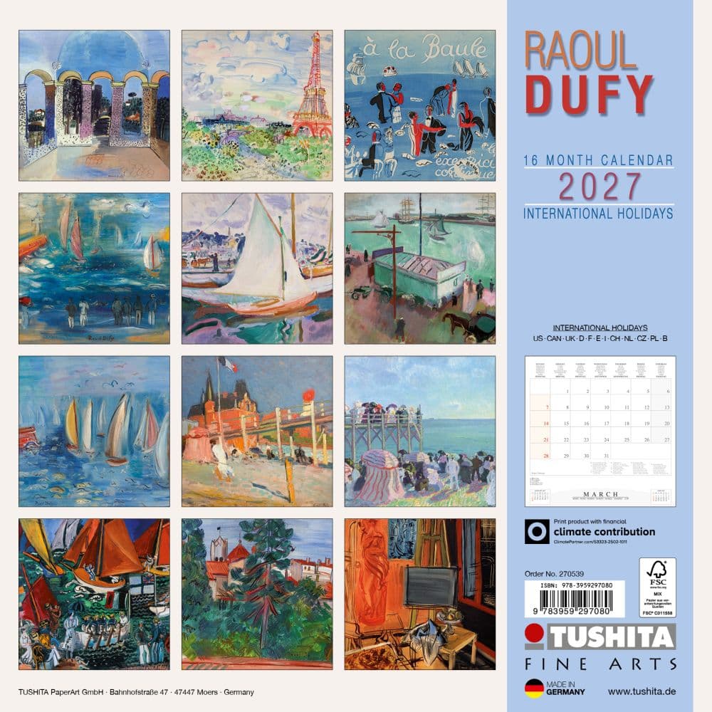 Raoul Dufy 2027 Wall Calendar First Alternate Image