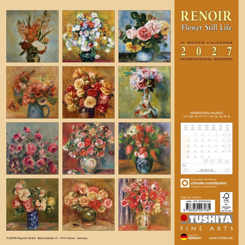 Renoir Flower still Life 2027 Wall Calendar First Alternate Image