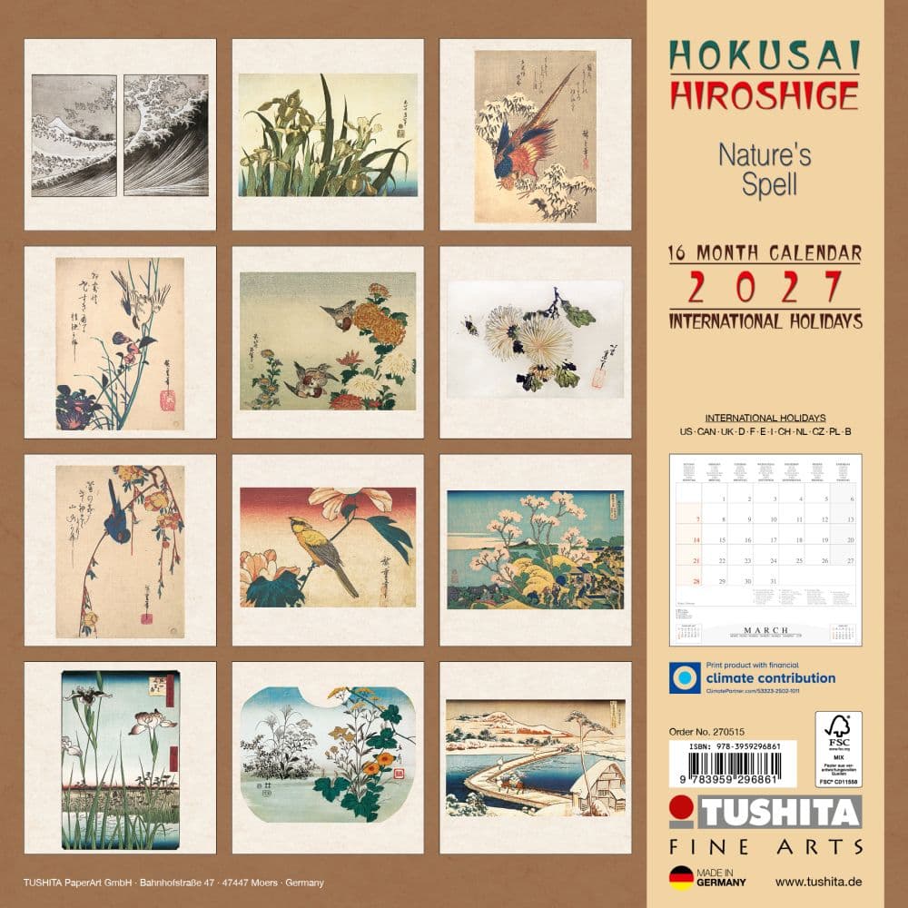 Hokusai Hiroshige Natures Spell 2027 Wall Calendar First Alternate Image