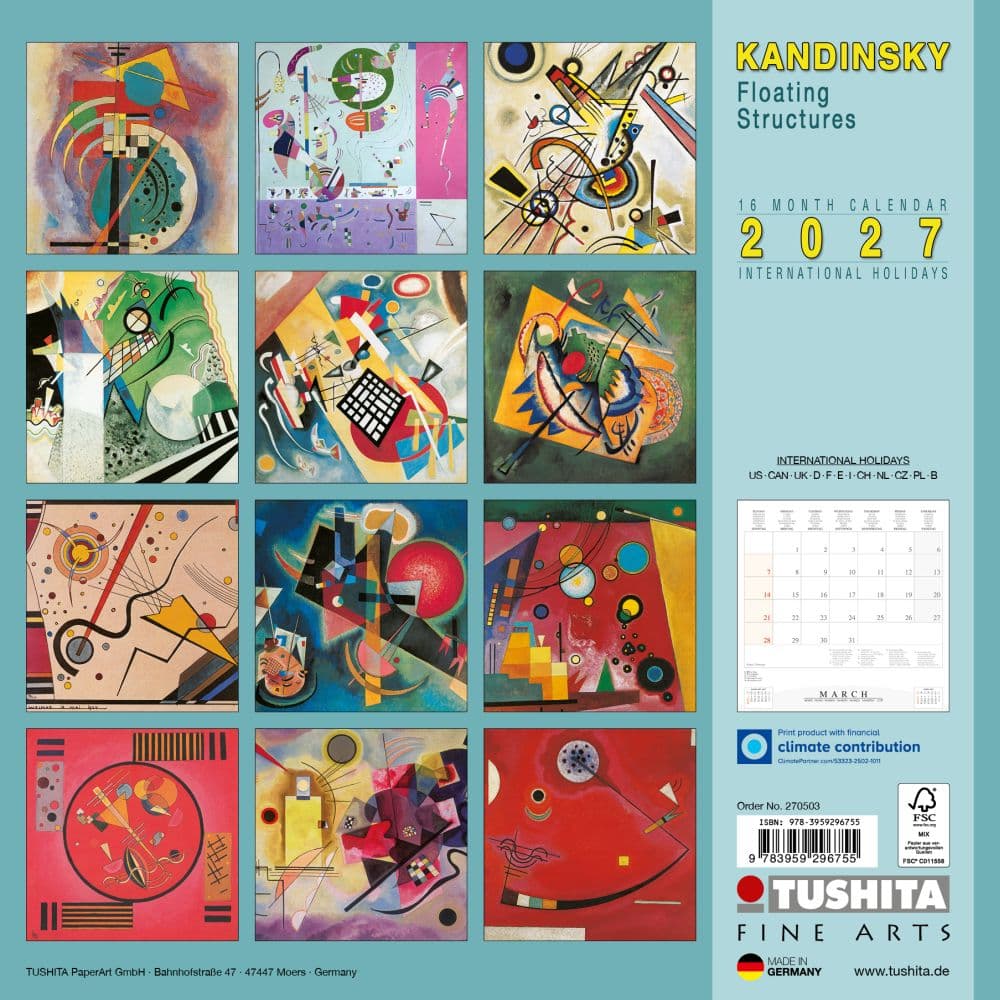 Wassily Kandinsky Floating Structures 2027 Wall Calendar First Alternate Image