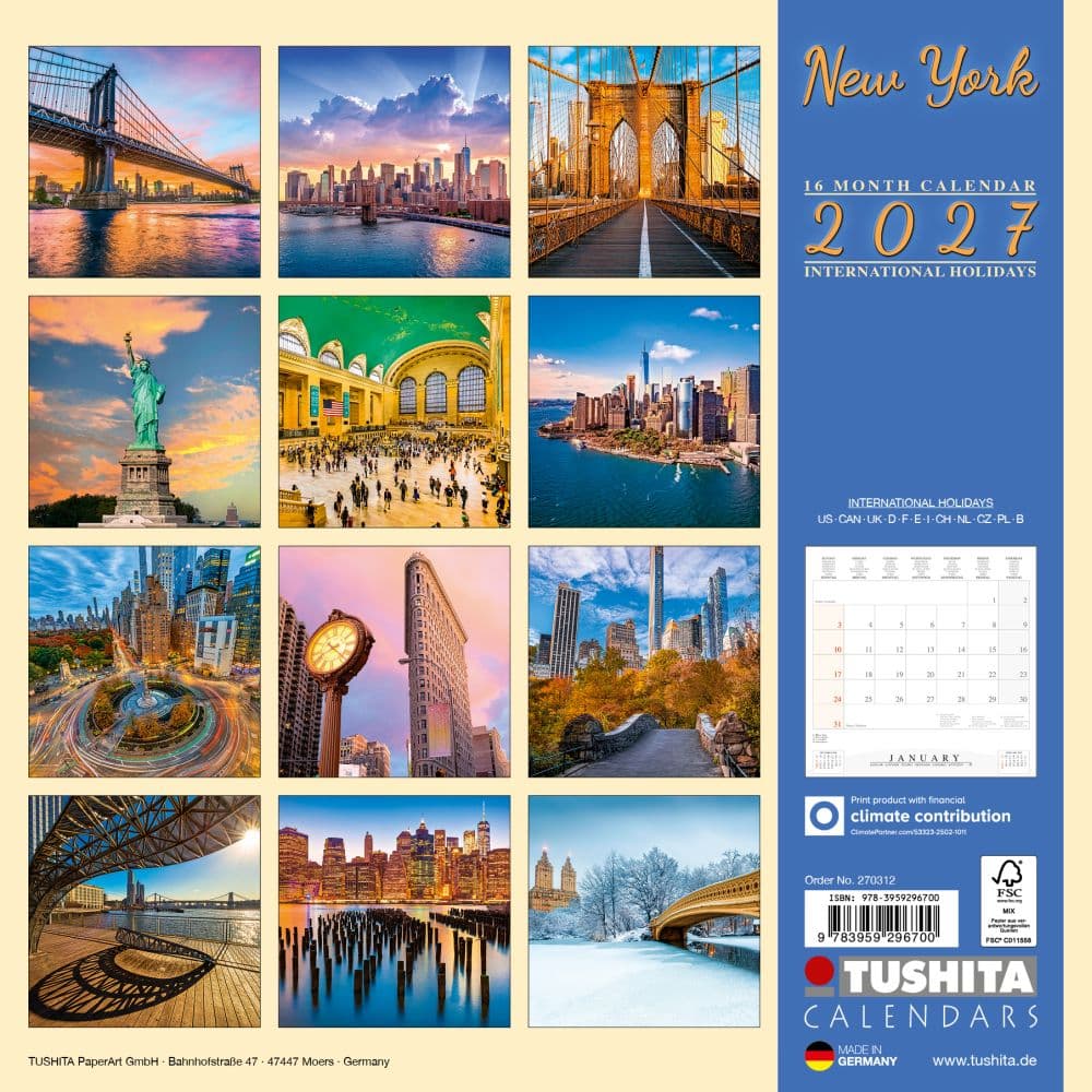 New York 2027 Wall Calendar First Alternate Image