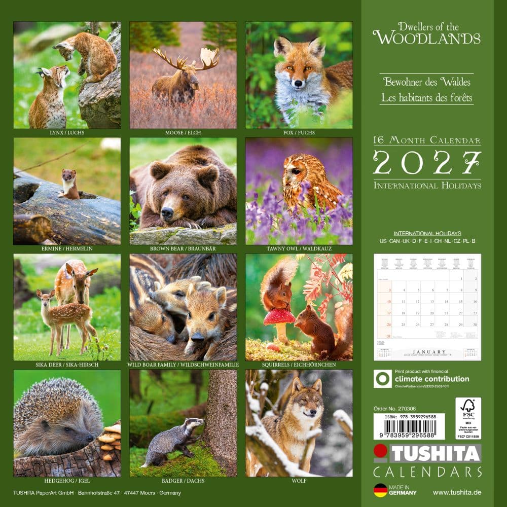 Dwellers of the Woodlands 2027 Wall Calendar First Alternate Image