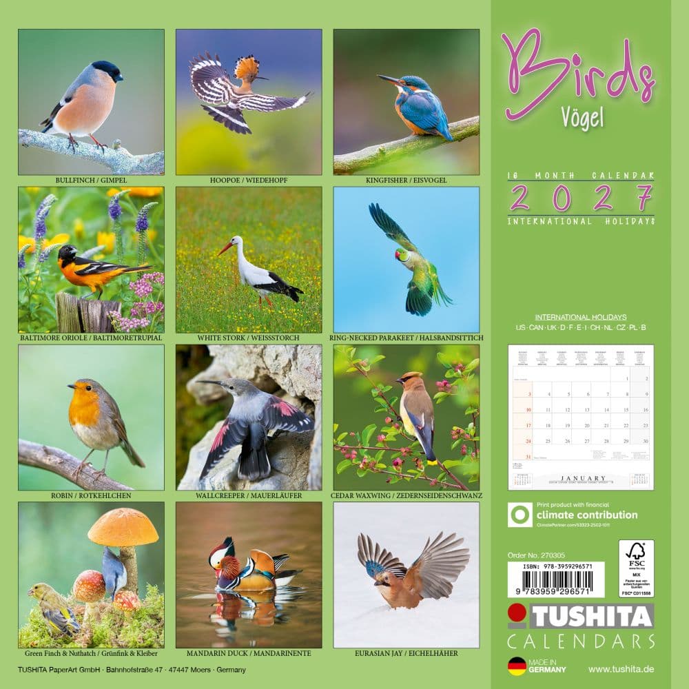 Birds 2027 Wall Calendar First Alternate Image