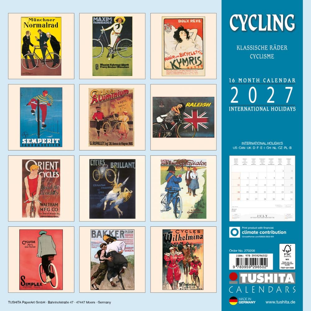 Cycling through History 2027 Wall Calendar First Alternate Image